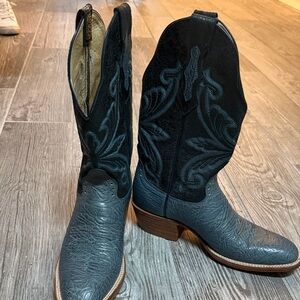 Hondo Boots Elegant Blue and black Western Boots size 7.5